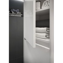 Dulap coloana Cersanit, Crea, cu doua usi, 140 cm, alb